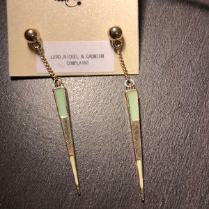 Teal & Gold Earrings